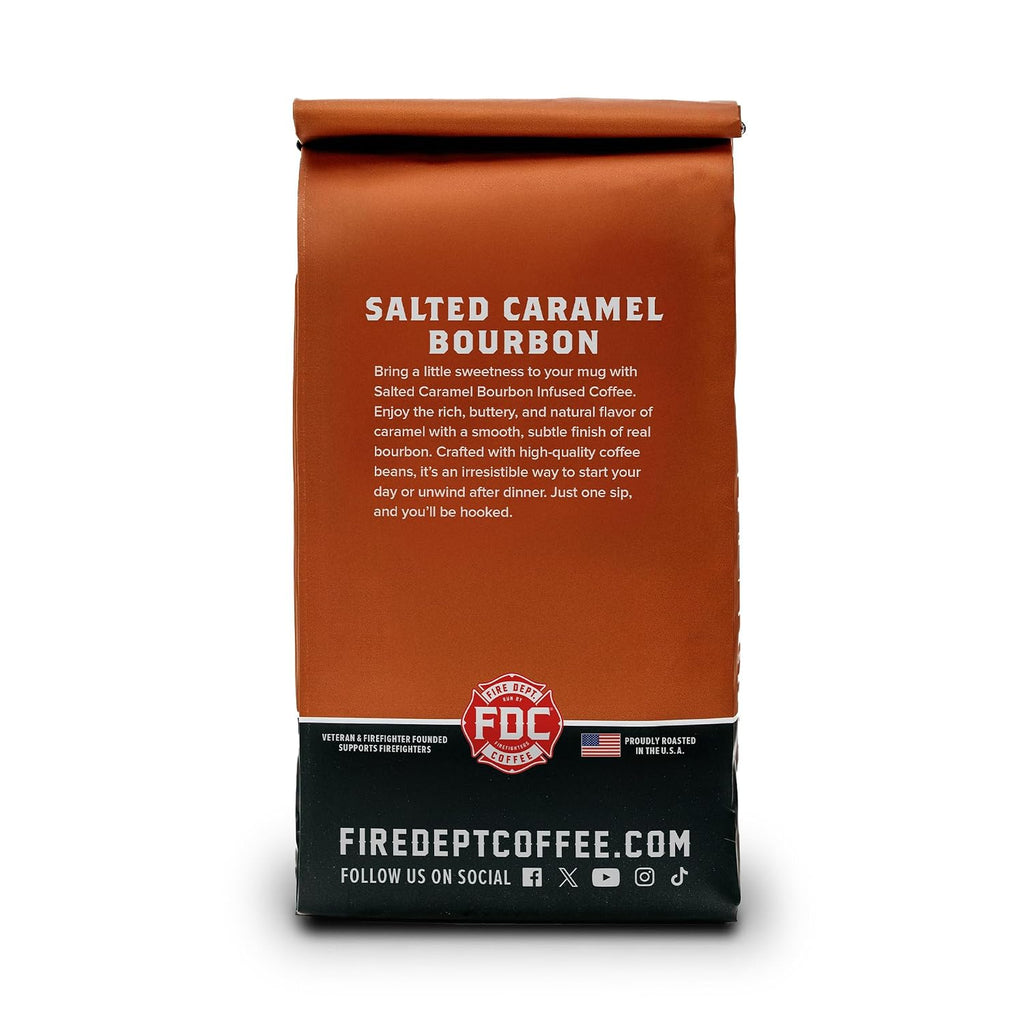 - Salted Caramel Bourbon Coffee - Veteran Owned - Premium Bourbon Infused - Ground Medium Roast - Non-Alcoholic - Roasted in the USA - Veteran Owned (12 Oz, Pack of 2)